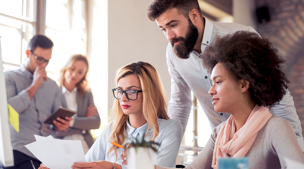 Business people working together